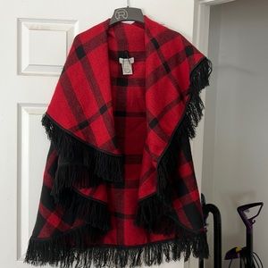 Cute buffalo print shrug black & red